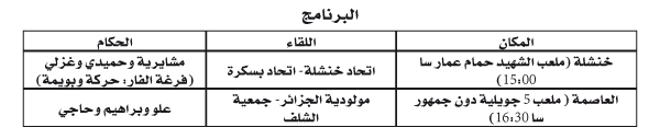 الرابطة المحترفة: لقاء التدارك بخنشلة والمولودية لخطف الوصافة